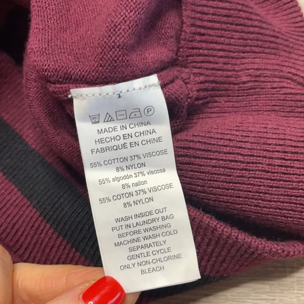 MICHAEL KORS Women's Burgundy Pullover Hoodie Sweater Size Small